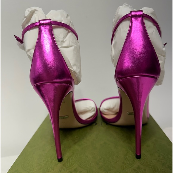 Gucci Heels Sandal Fuchsia Leather π Size 39 - Picture 4 of 12